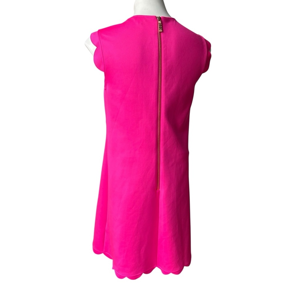 Ted Baker London Fresh Start Swing Mini Dress Pink Scalloped Hem, Sz US 6 - Picture 7 of 15